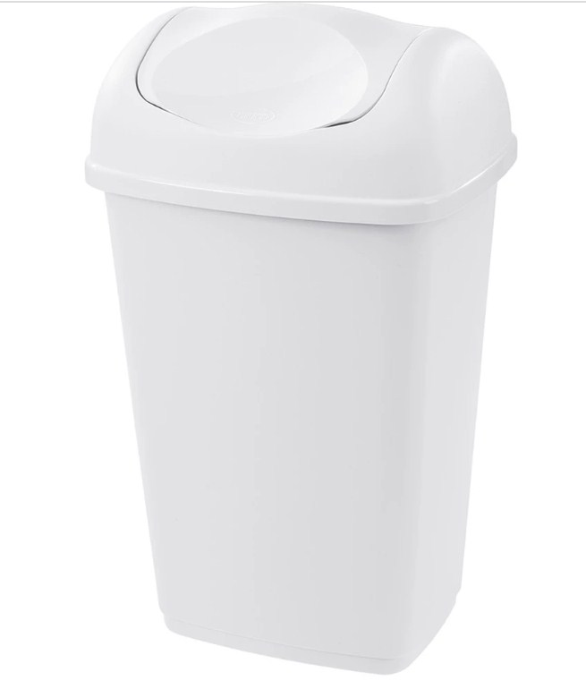 Відро для сміття AUCHAN прямокутне, біле, 25 л (656105)